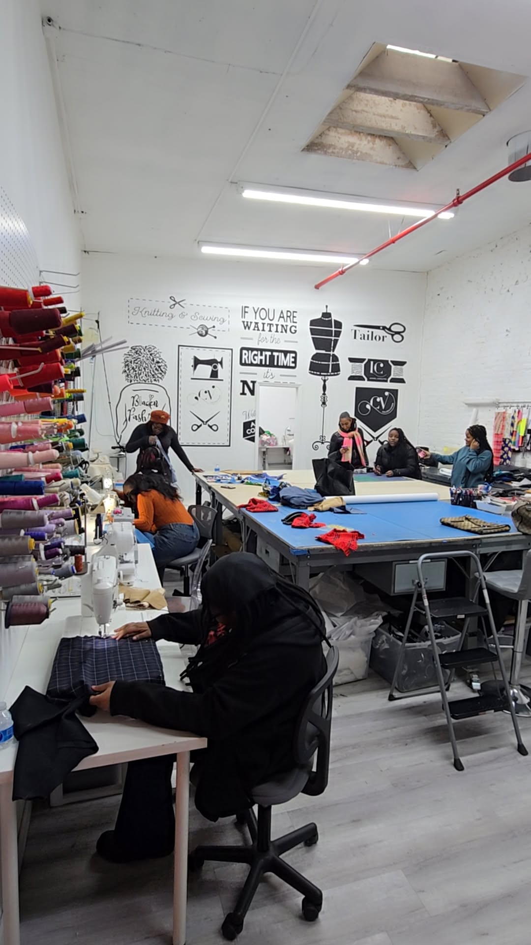 Students working in the Modeling & Fashion Styling Lab