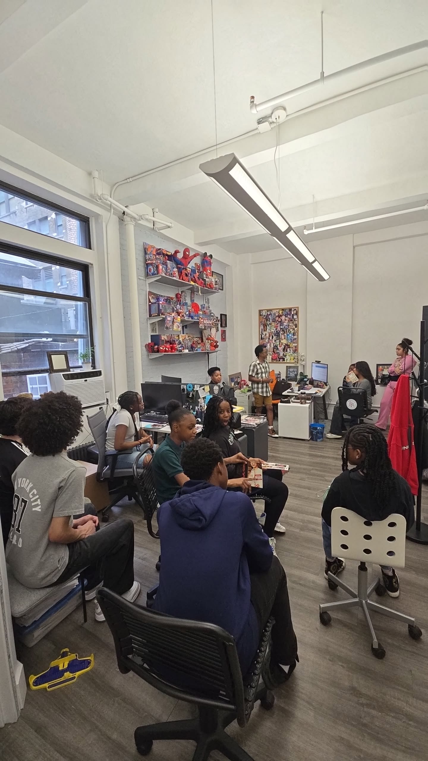 Students visiting a working talent agency