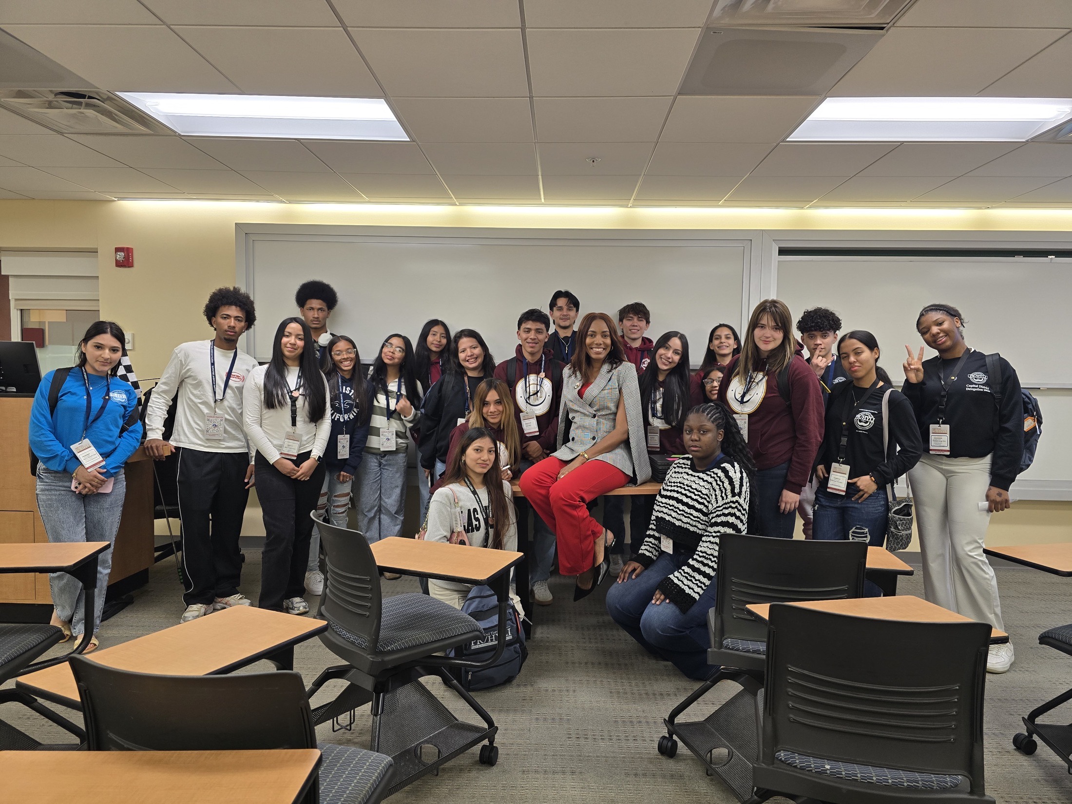 Shaw Bernard with a class of STRUT Esteem students